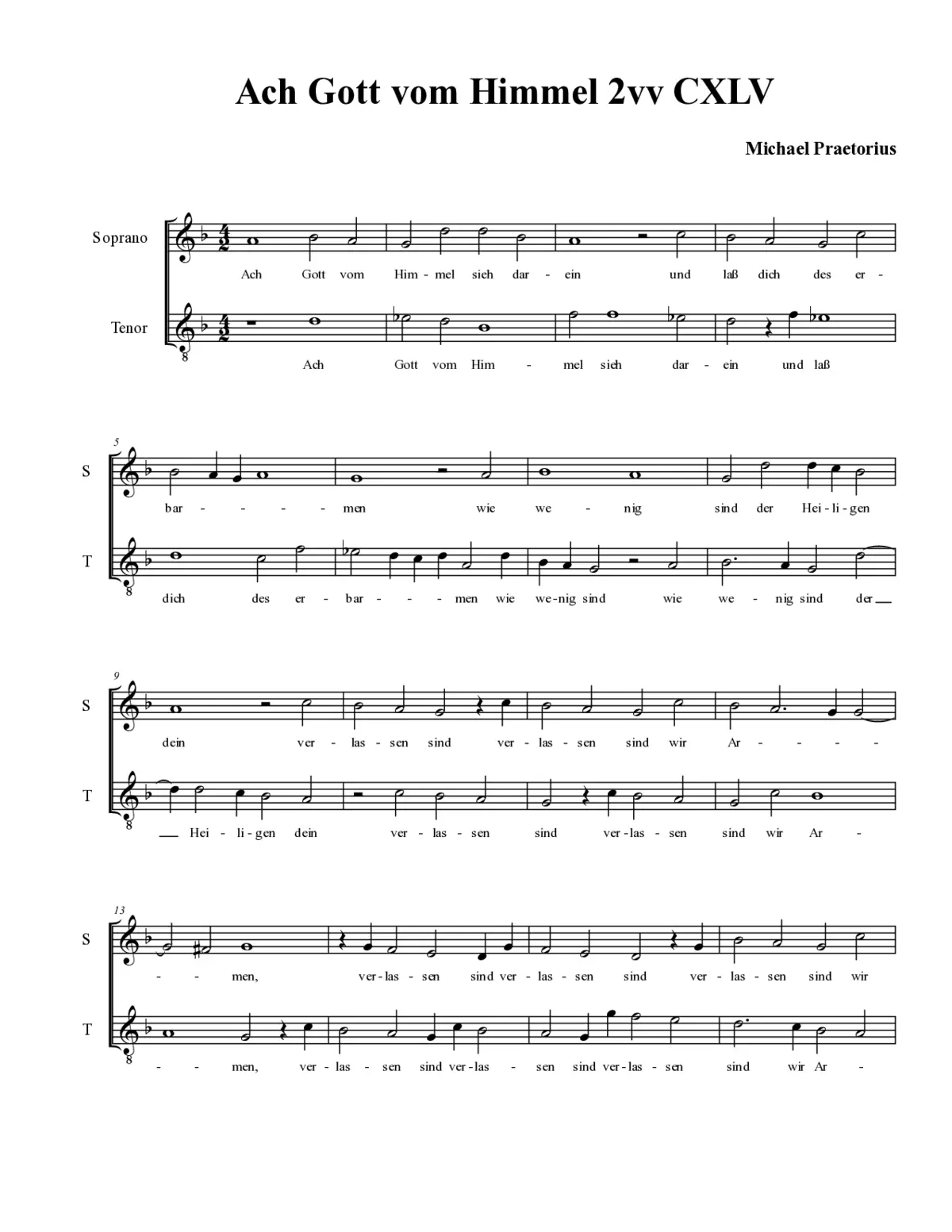 Ach Gott vom Himmel 2vv - Page 1