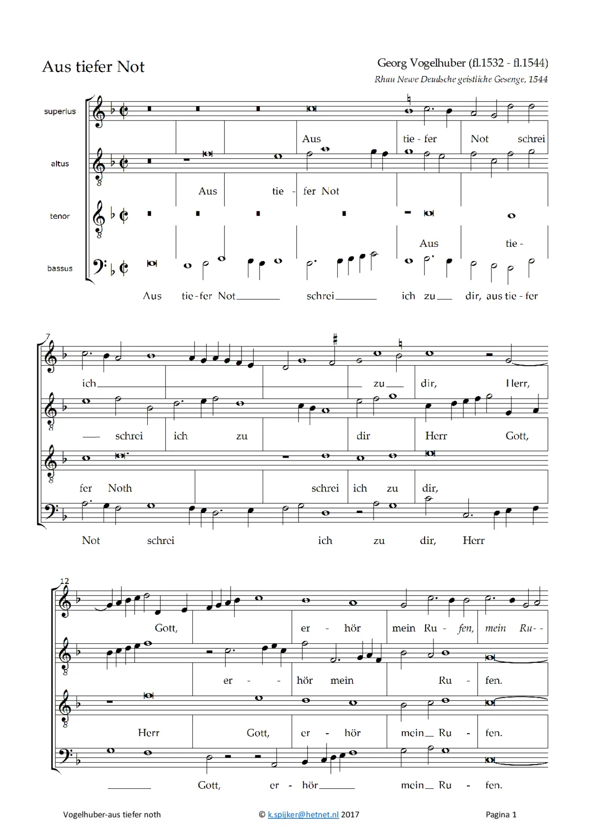 Aus tiefer Not - Page 1