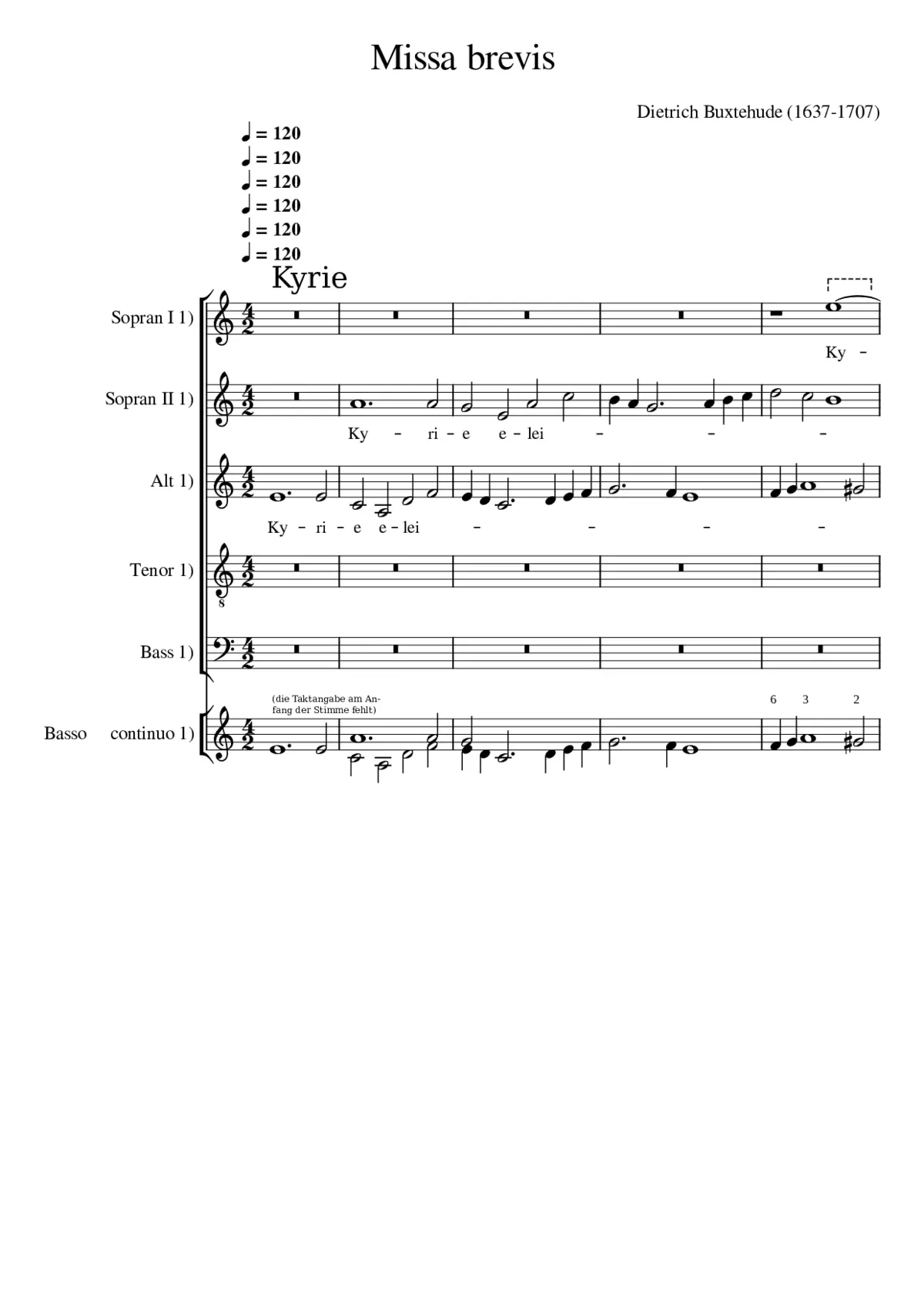 Missa alla brevis BuxWV 114 - Page 1