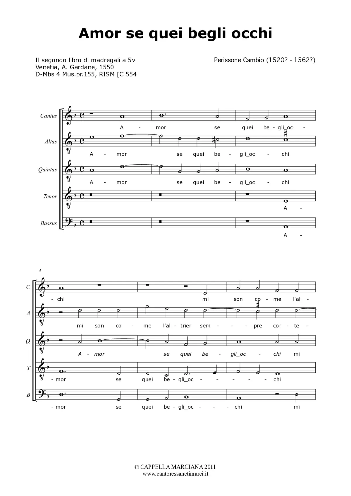 Amor se quei begli occhi - Page 1