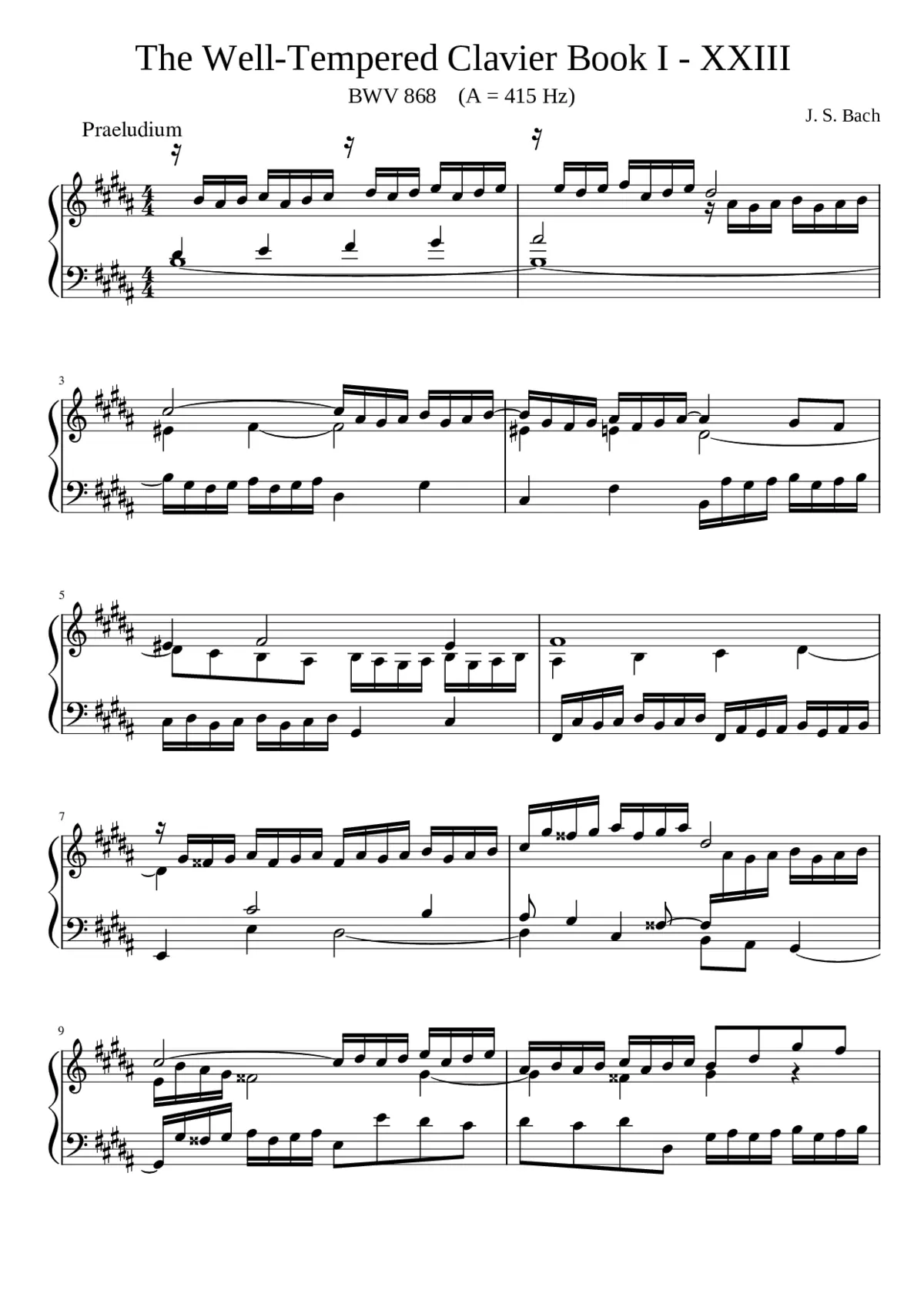 Prelude and Fugue in B major BWV 868 - Page 1