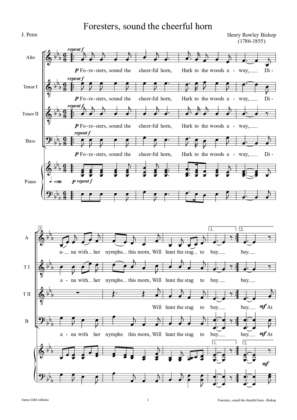 Foresters, sound the cheerful horn - Page 1