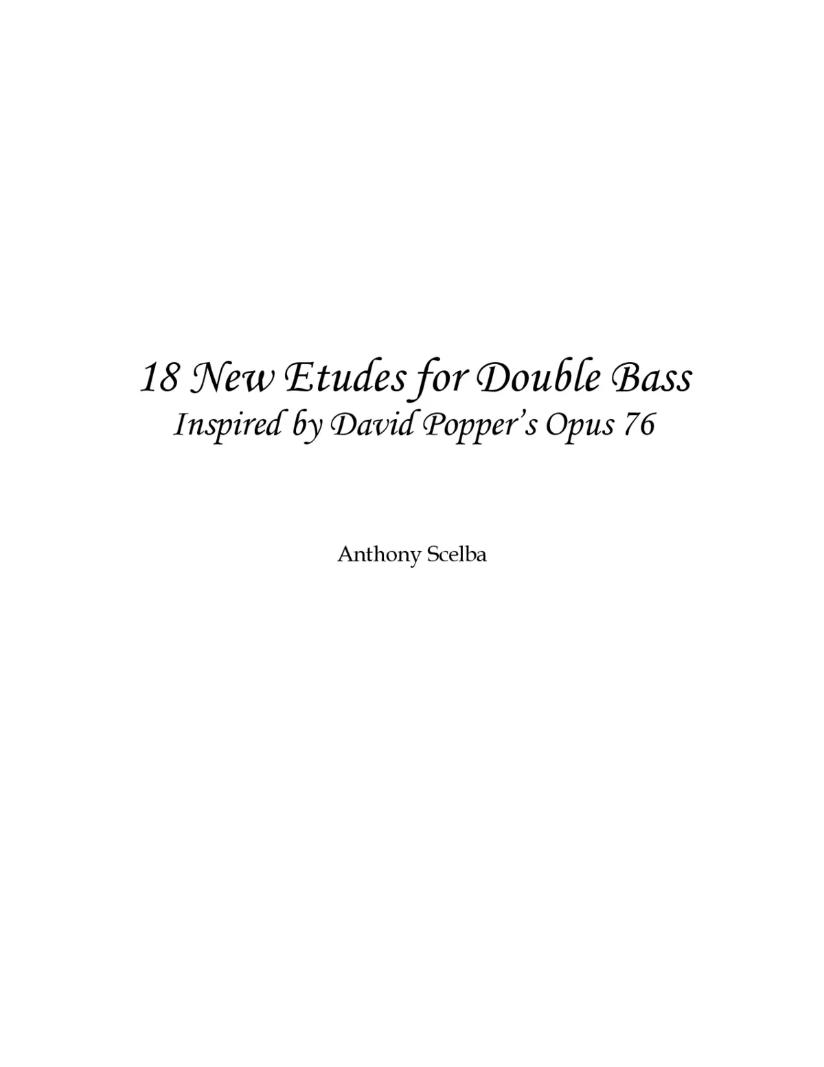 18 New Etudes for Double Bass - Page 1