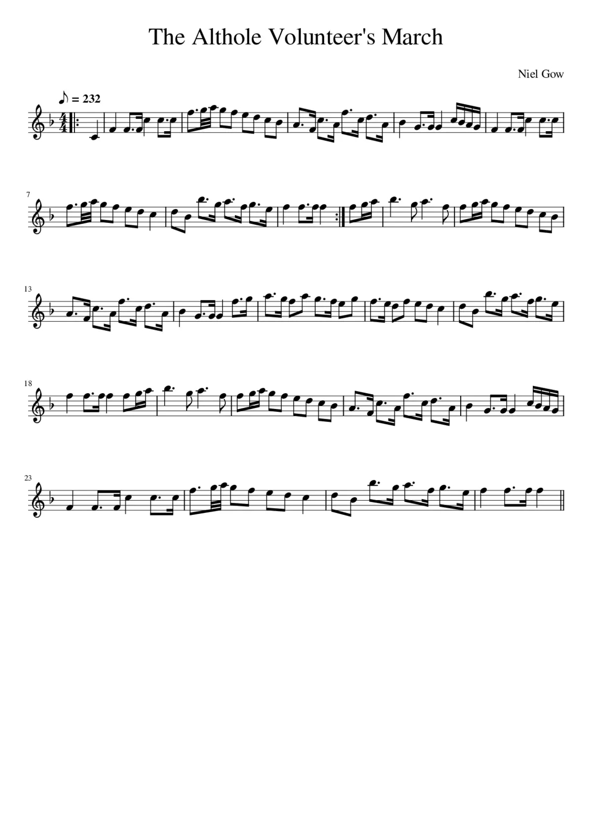 The Althole Volunteer's March - Page 1