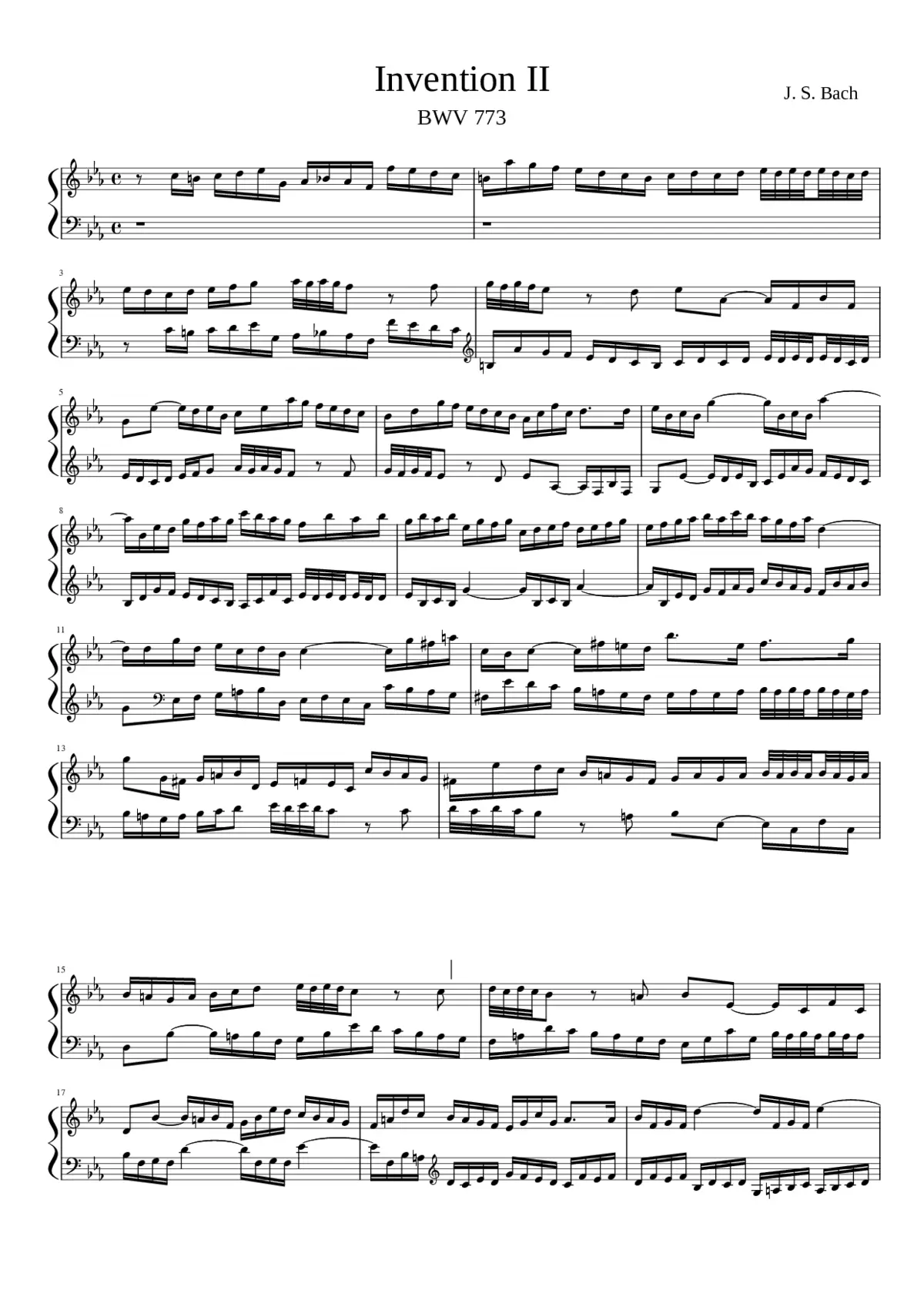 Invention in C minor BWV 773 - Page 1
