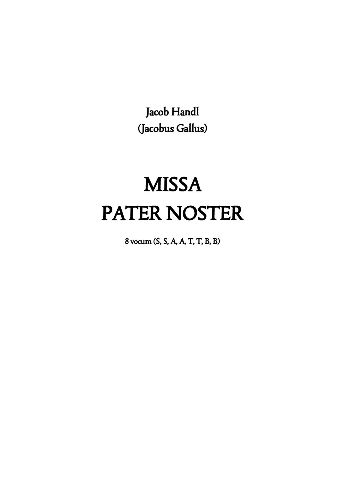 Missa Pater noster - Page 1