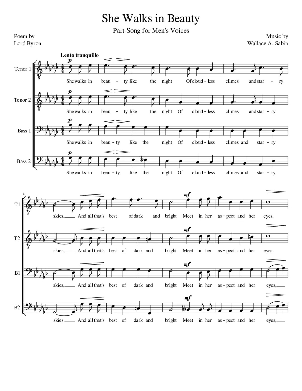 She Walks in Beauty - Page 1