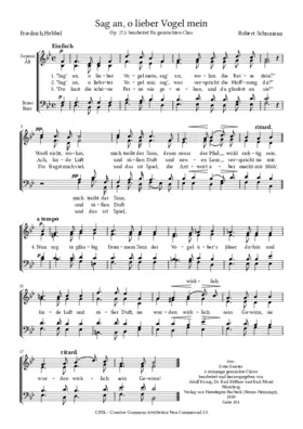 Sag an, o lieber Vogel mein, Op. 27 No. 1