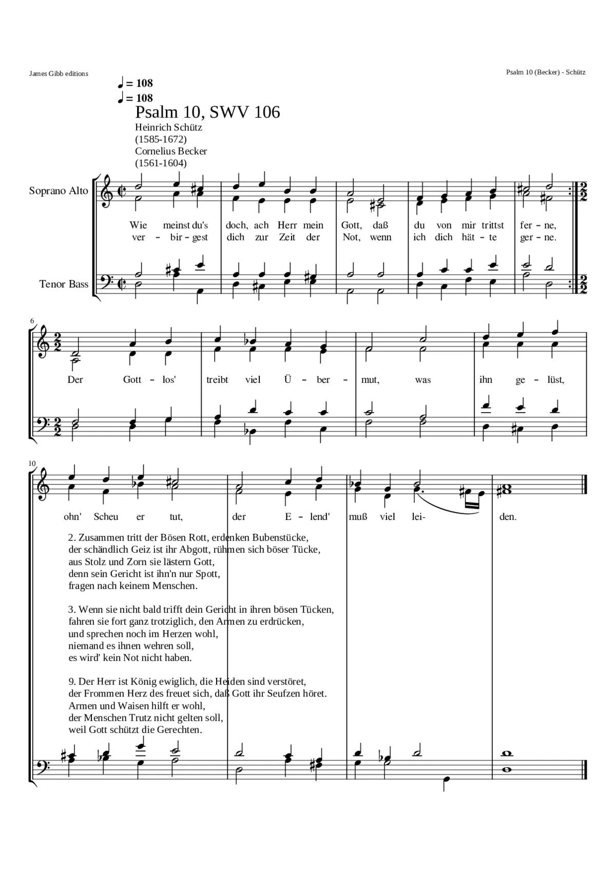 Wie meinst du's doch ach Herr mein Gott SWV 106 - Page 1