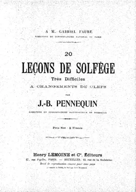20 Leçons de solfège à changements de clefs