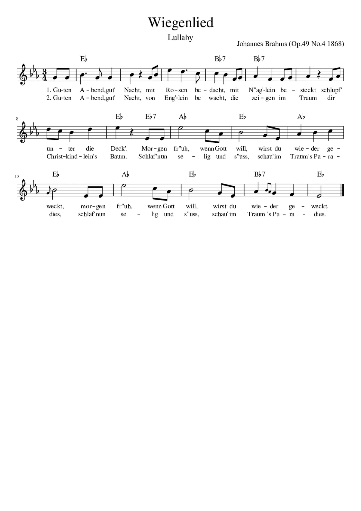Wiegenlied - Page 1