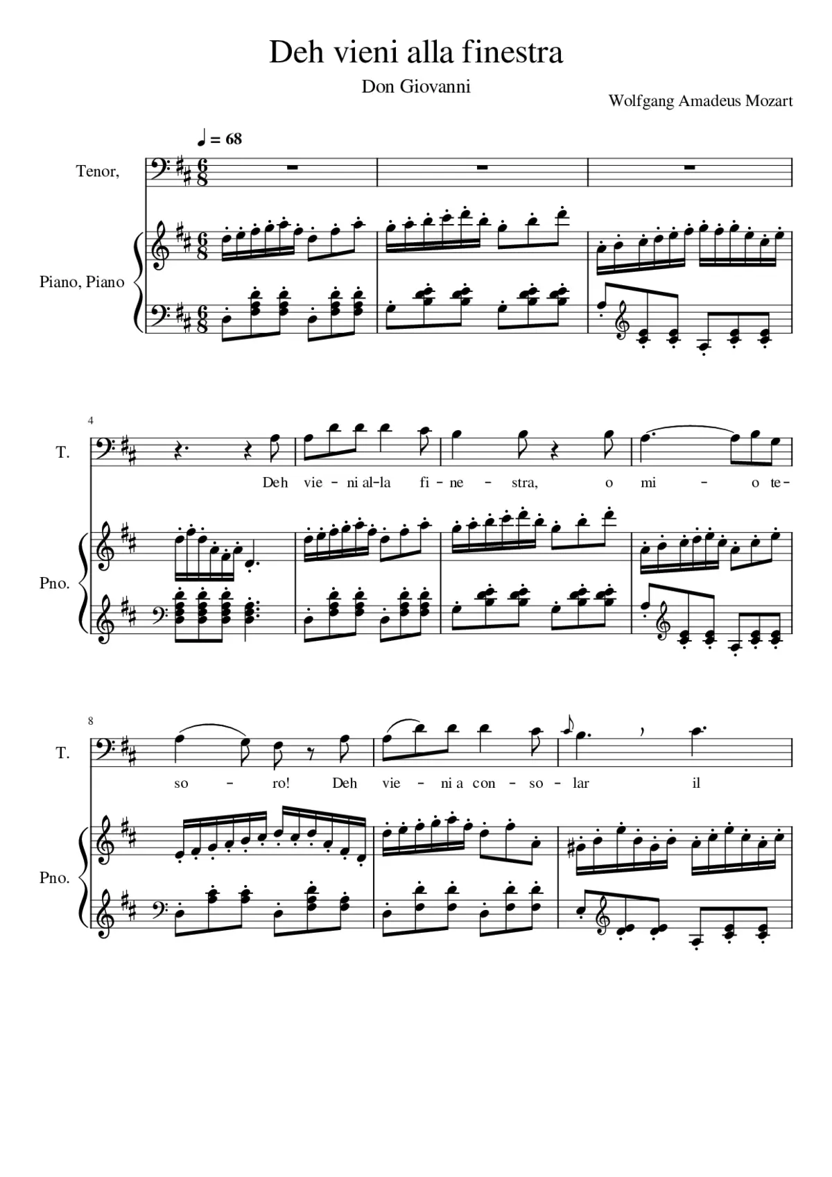 Deh Vieni Alla Finestra - Page 1