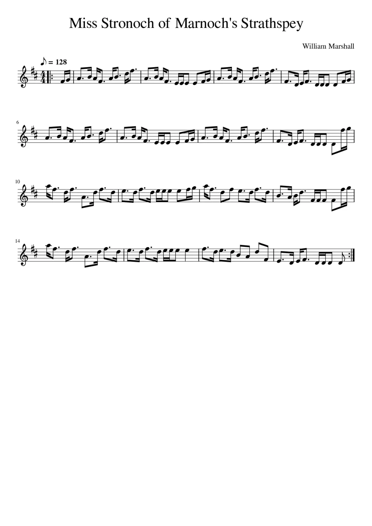 Miss Stronoch of Marnoch's Strathspey - Page 1