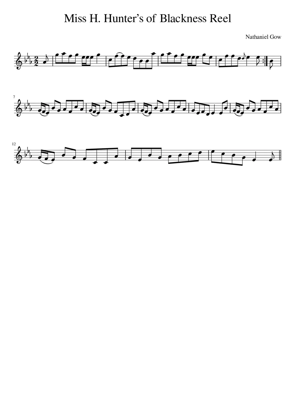 Miss H. Hunters of Blackness Reel - Page 1