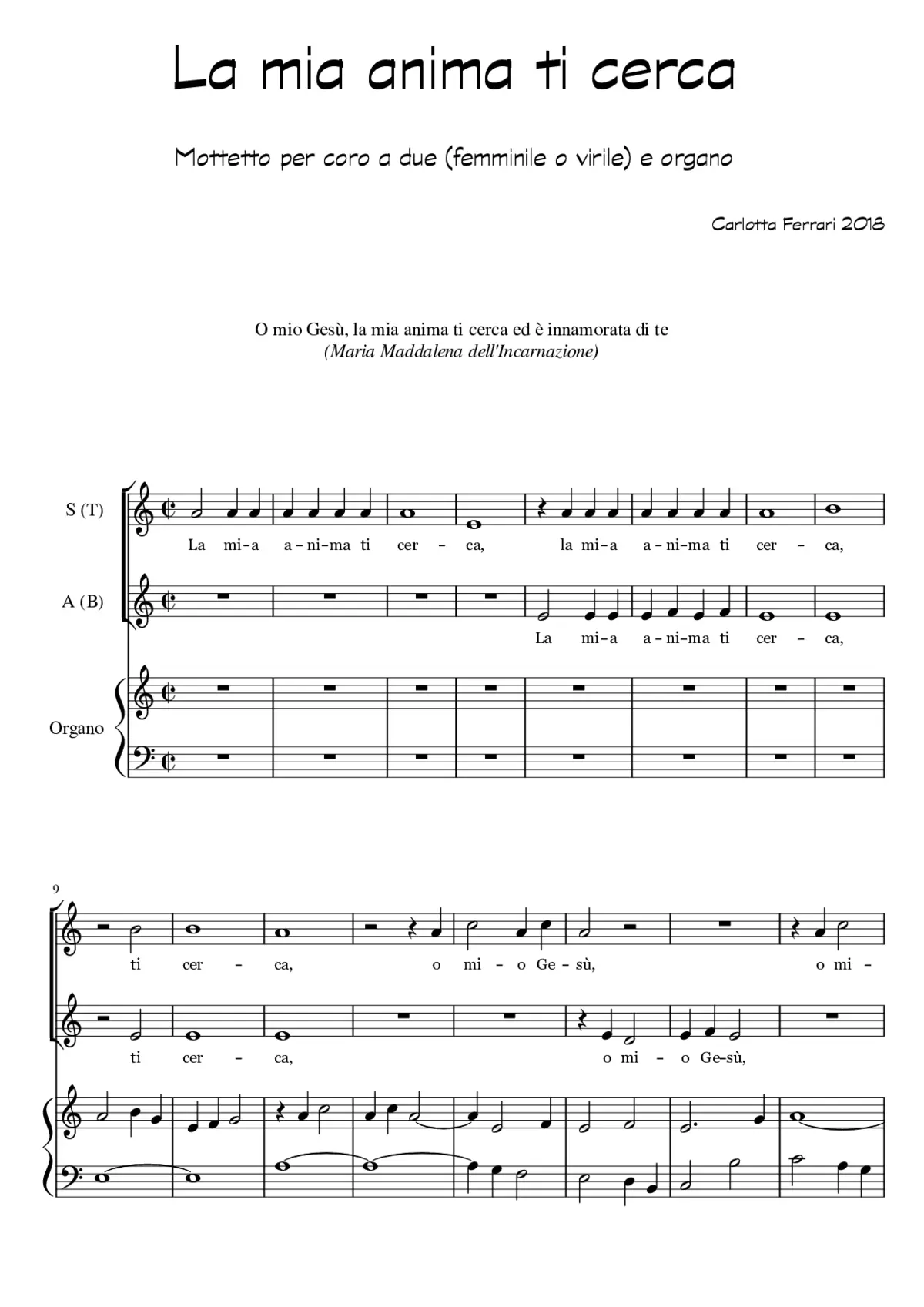 La mia anima ti cerca - Page 1