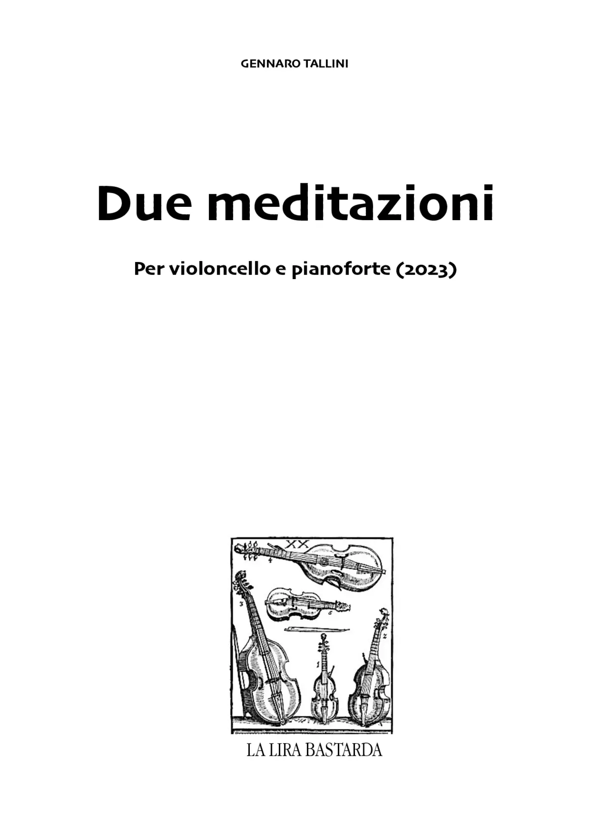 Due meditazioni per violoncello e pianoforte - Page 1