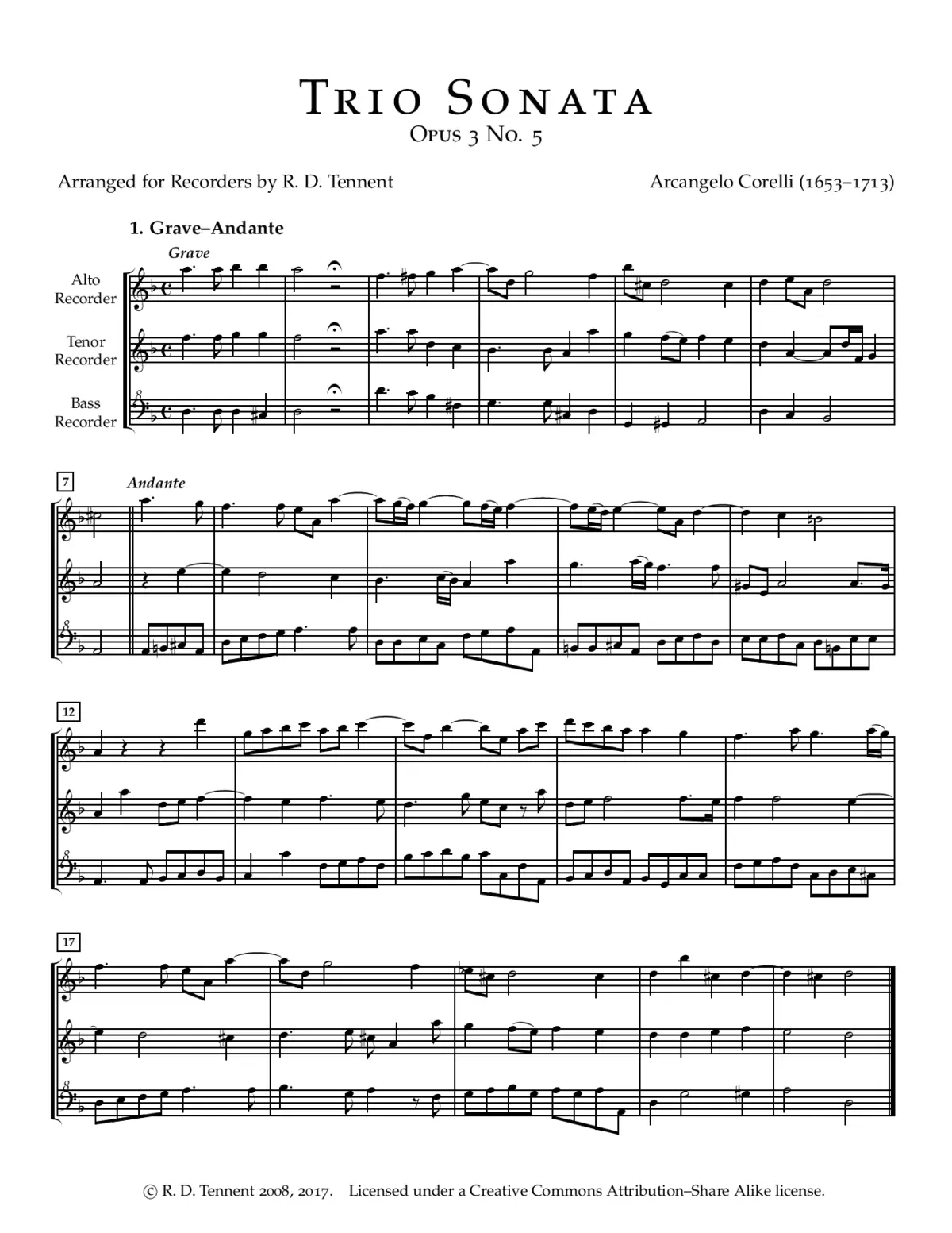 Trio Sonata in D minor - Page 1