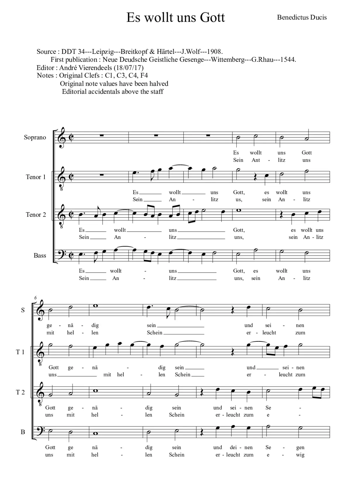 Es wollt uns Gott genädig sein - Page 1