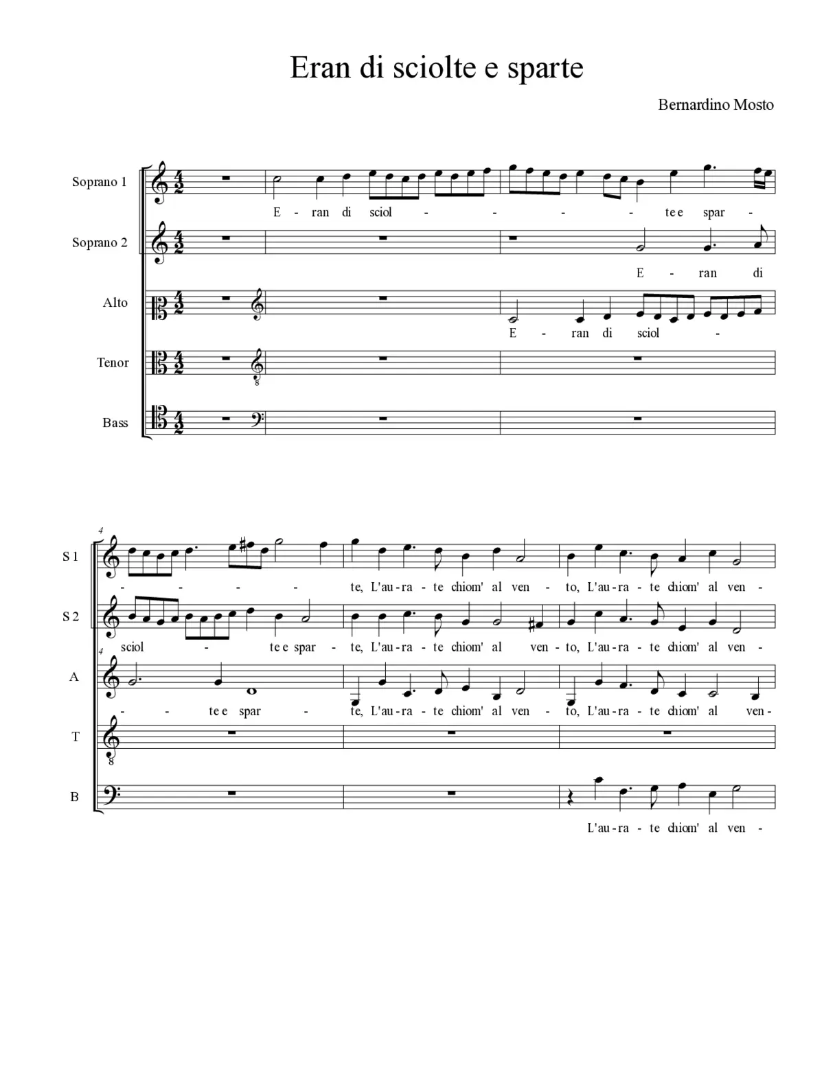 Eran di sciolte e sparte - Page 1