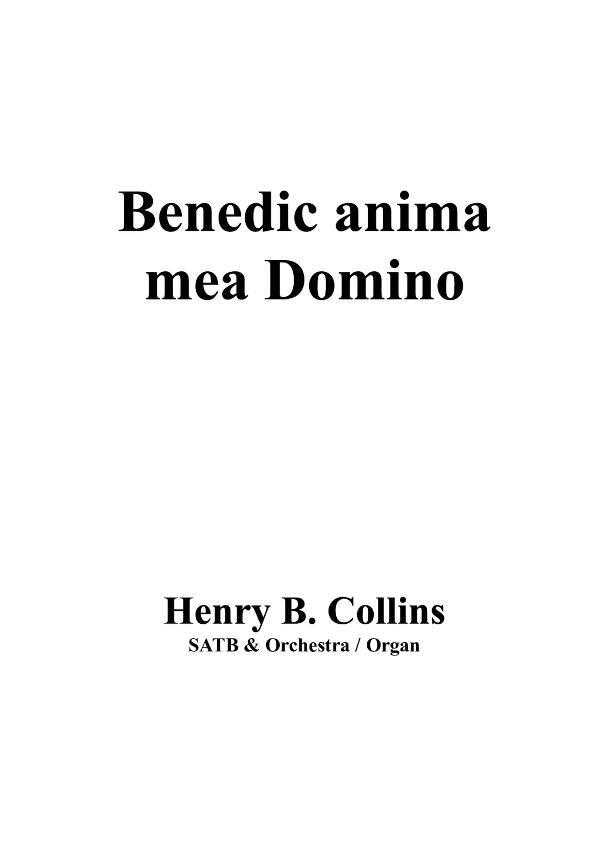 Benedic anima mea Domino - Page 1