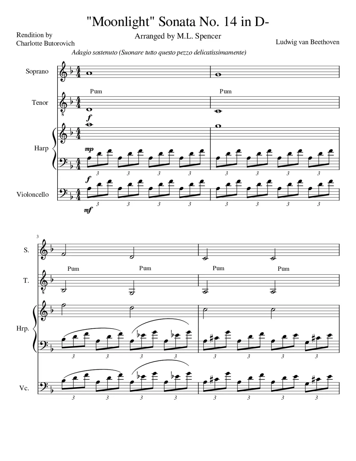 Moonlight Sonata No. 14 in D- - Page 1
