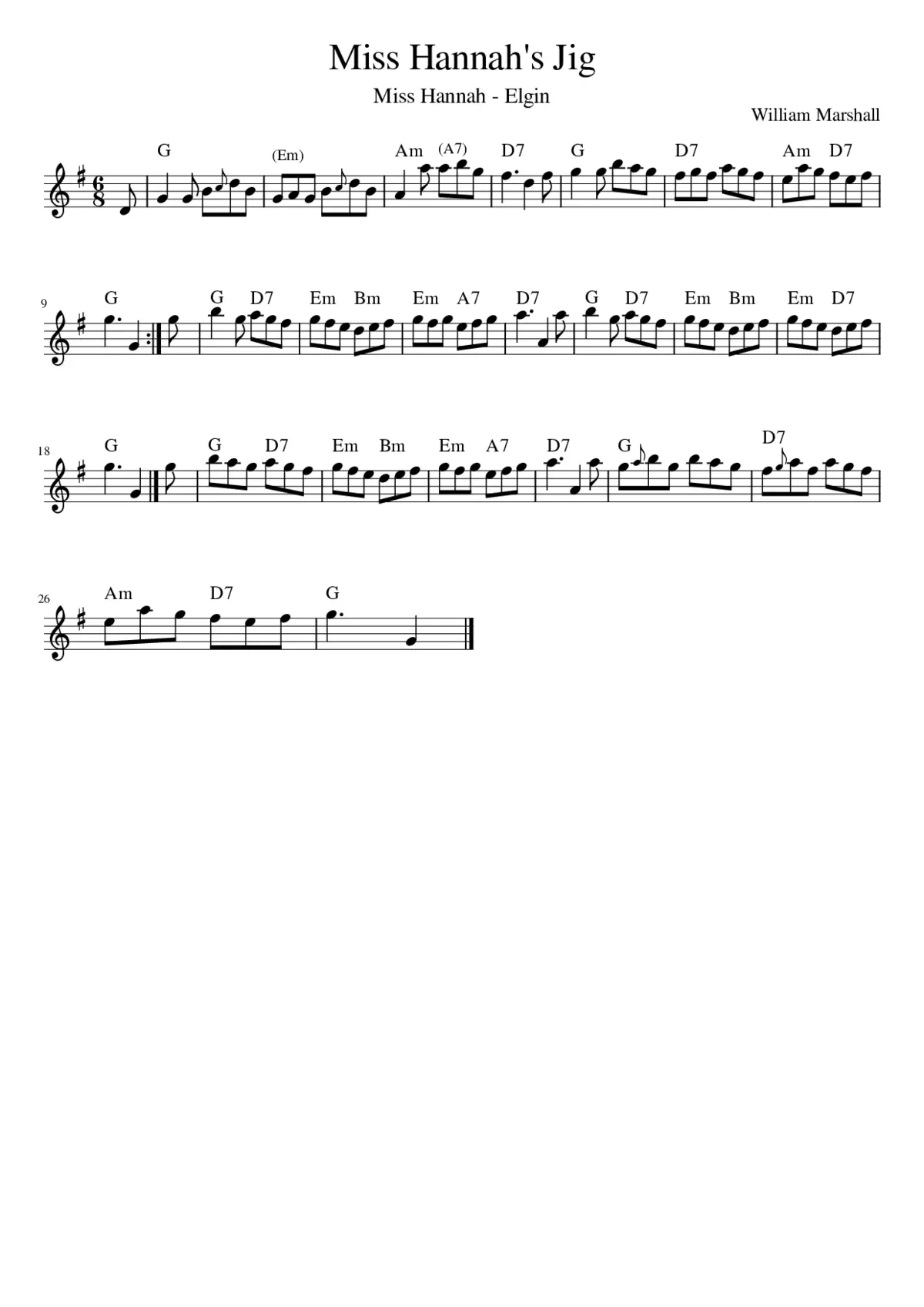 Miss Hannah's Jig - Page 1