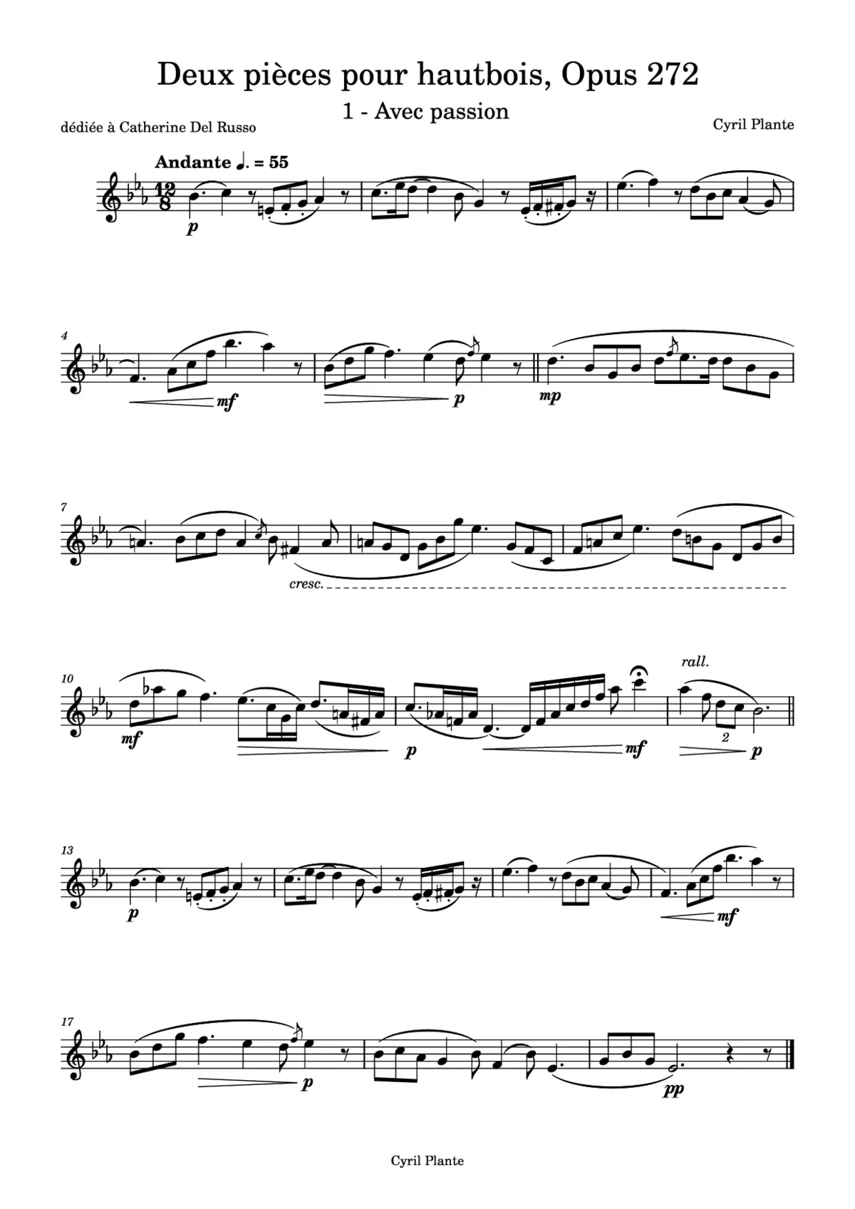 Deux pièces pour hautbois - Page 1