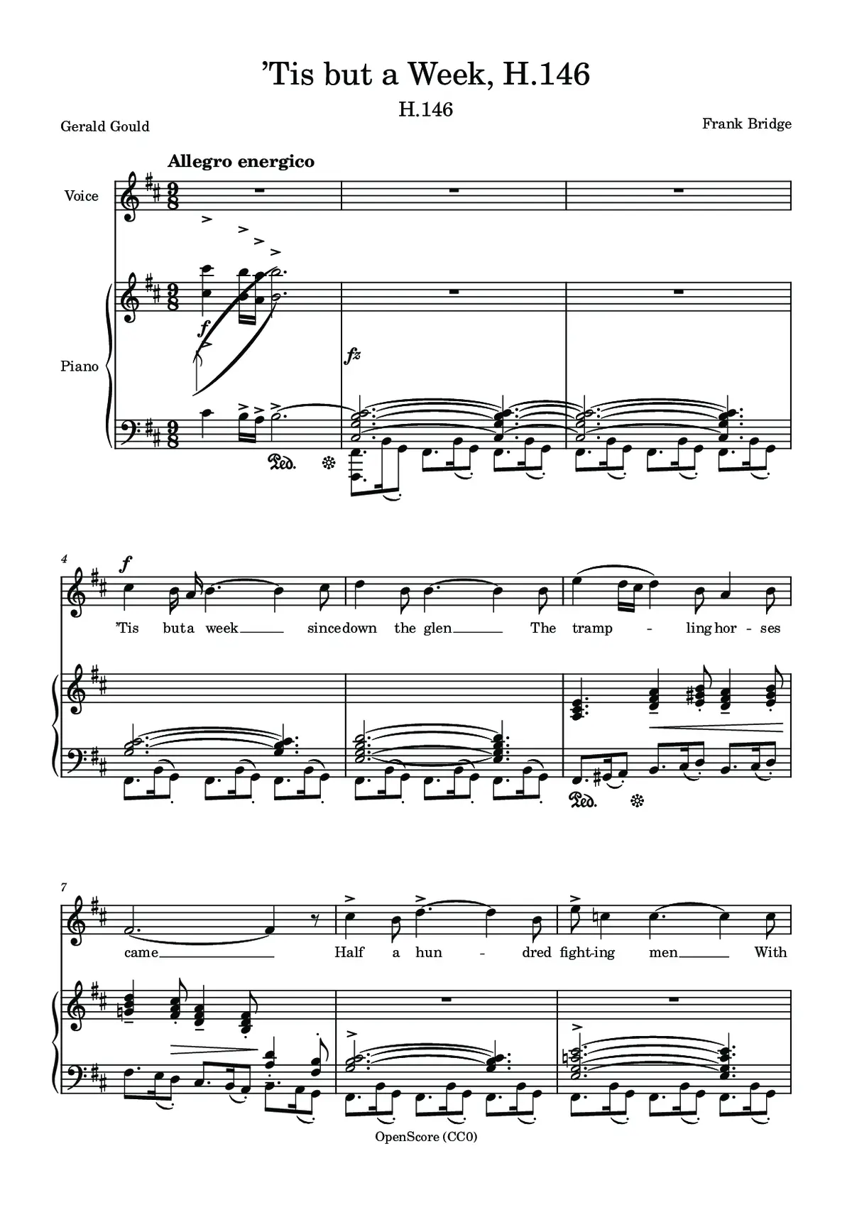 ’Tis but a Week, H.146 - Page 1