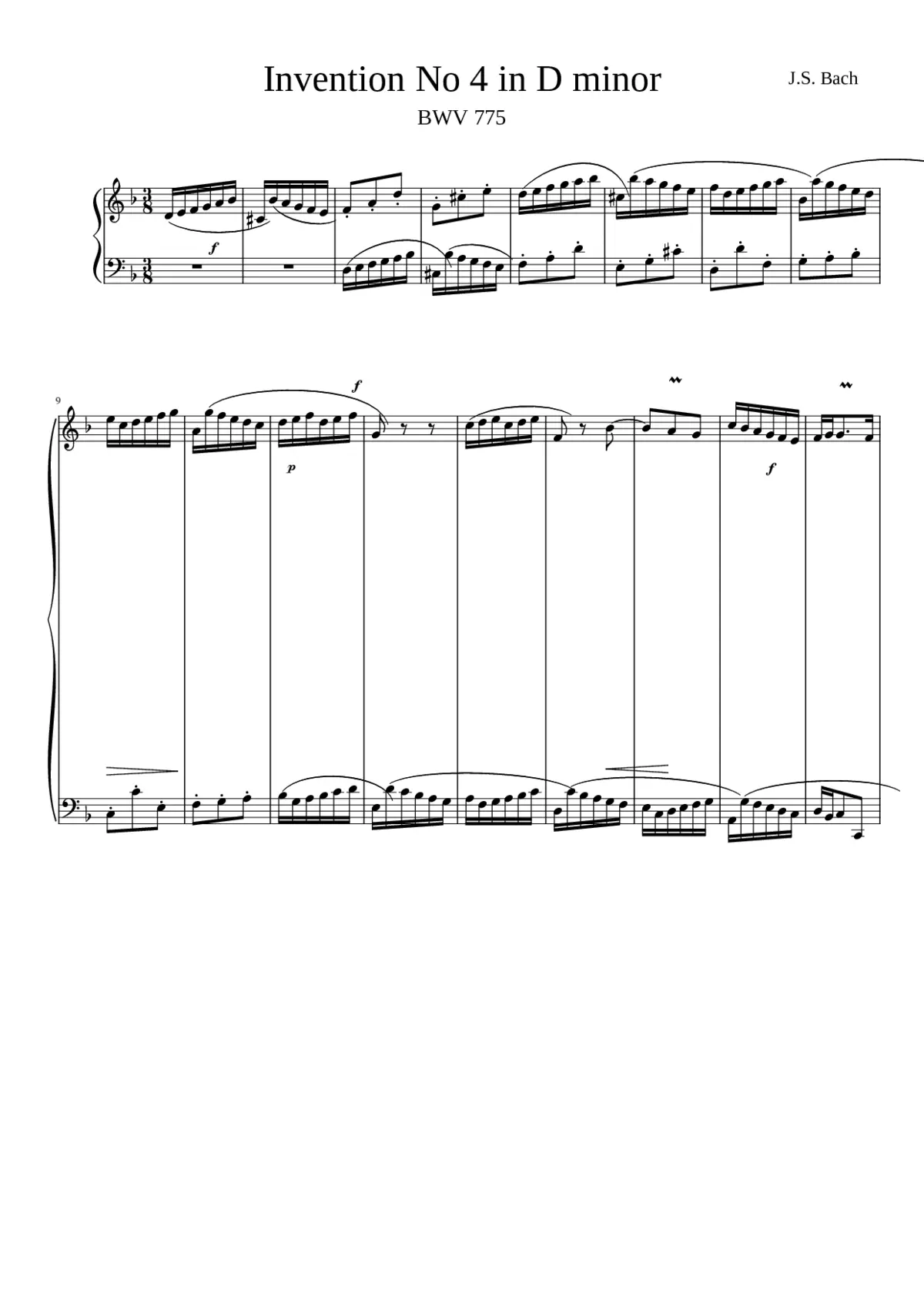 Invention in D minor BWV 775 - Page 1