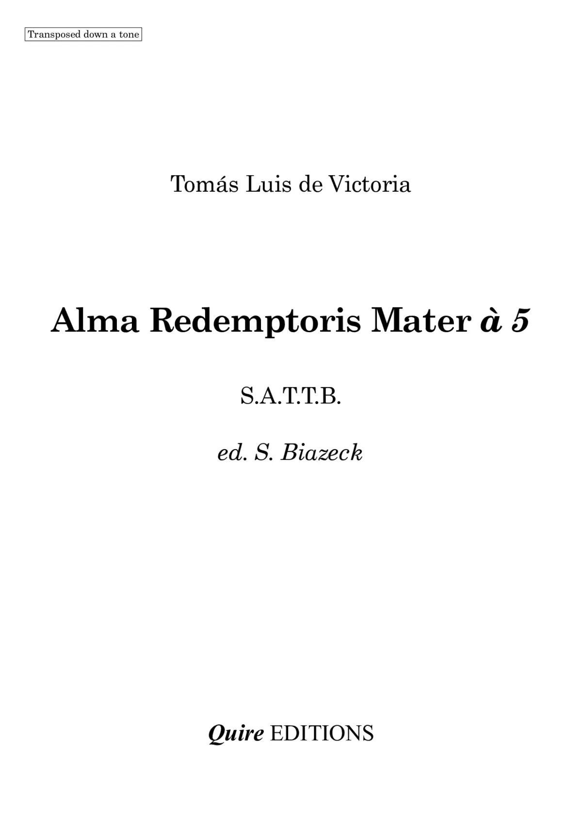 Alma Redemptoris Mater a 5 - Page 1