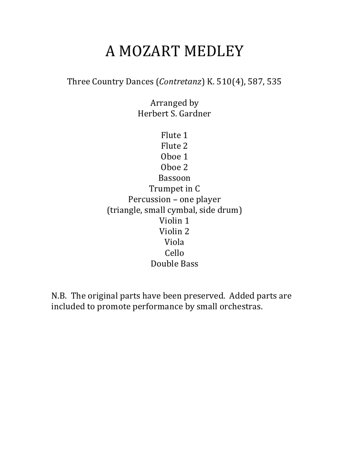 A Mozart Medley - Page 1
