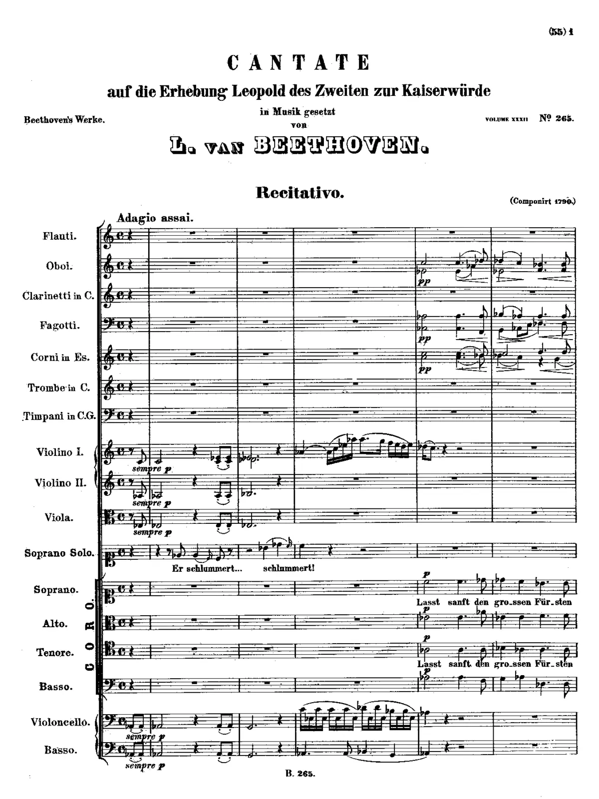 Cantata on the Accession of Emperor Leopold II - Page 1