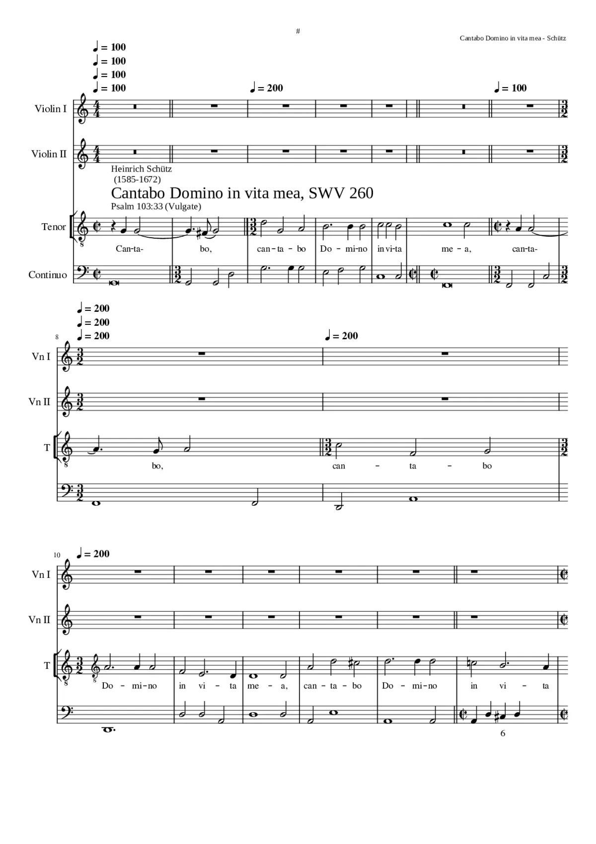 Cantabo Domino in vita mea SWV 260 - Page 1