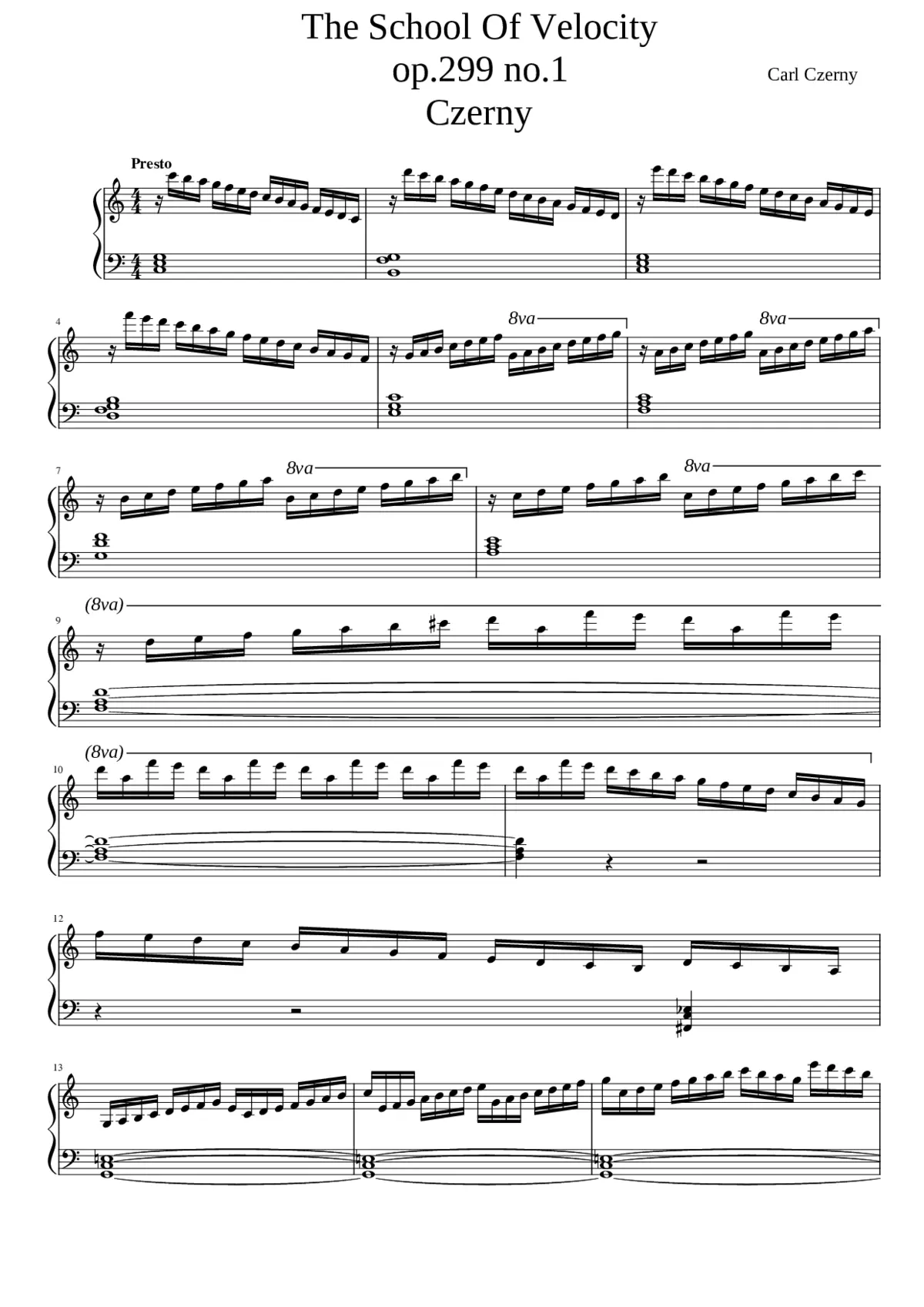Scool of Velocity op.299 no.1 Czerny - Page 1