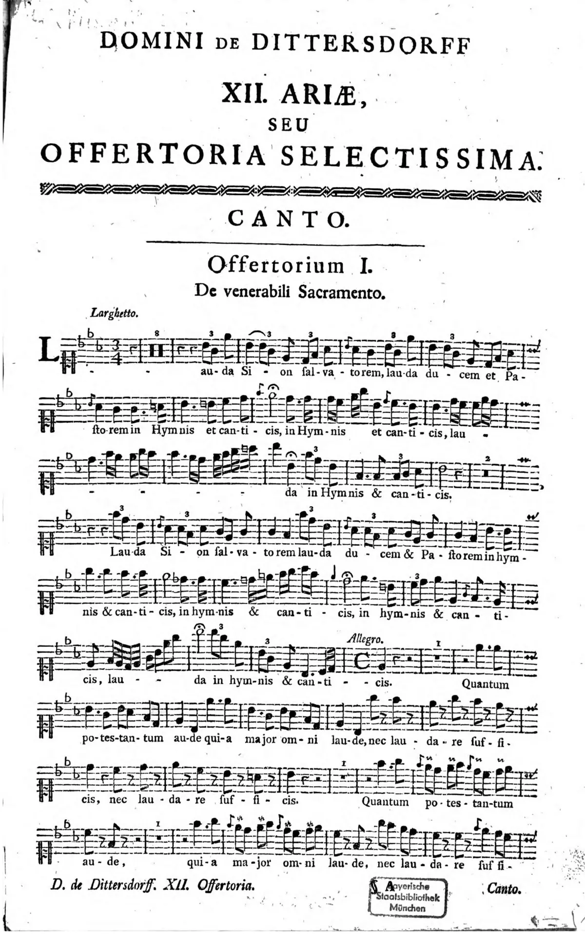 12 ariae ex canticis Salomonis - Page 1