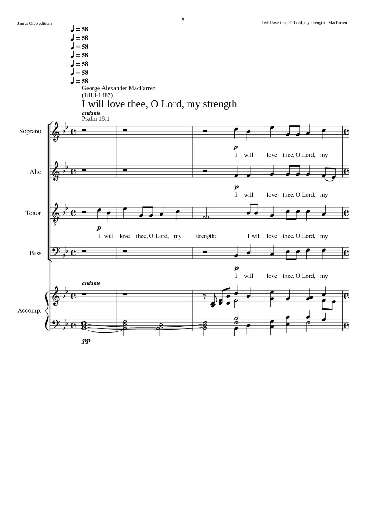 I will love thee O Lord my strength - Page 1