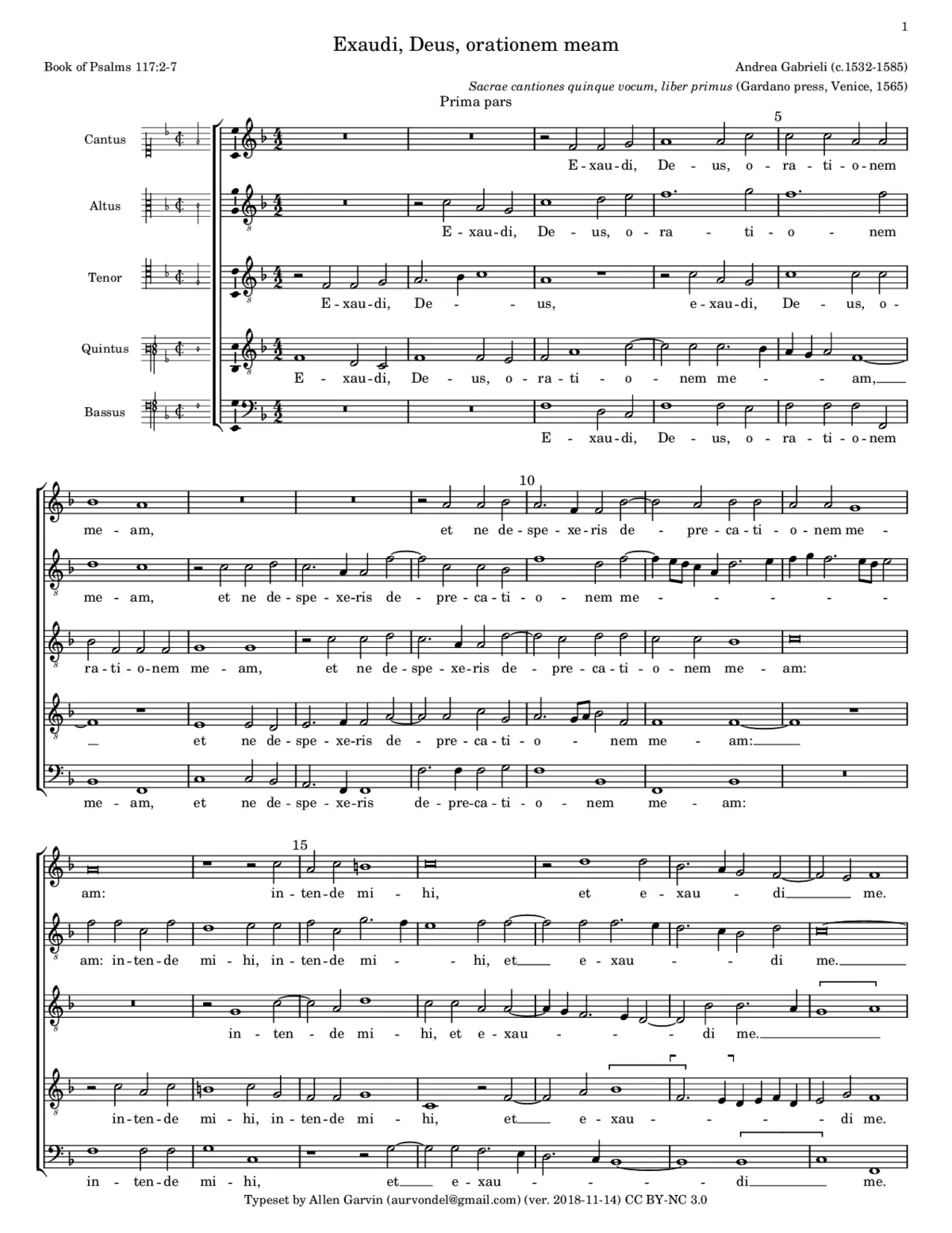 Exaudi, Deus, orationem meam - Page 1