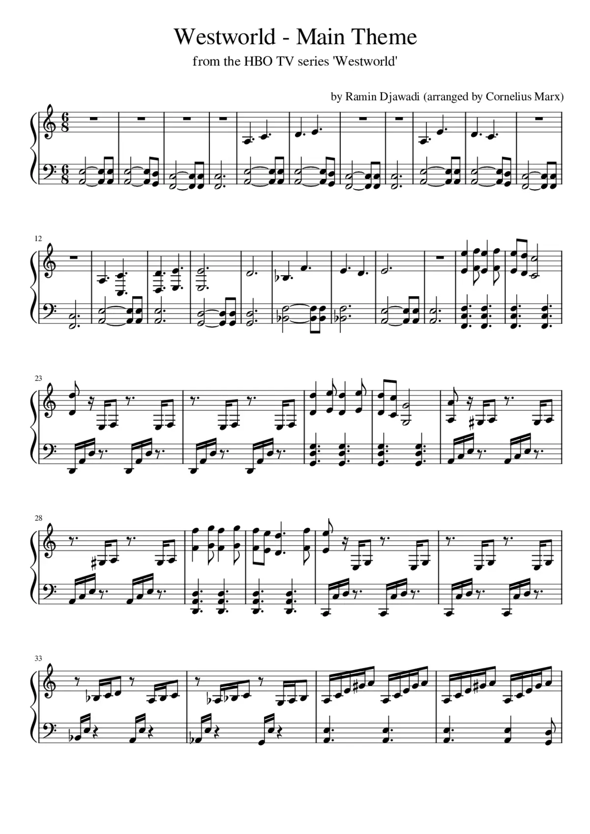 Westworld Theme - Page 1