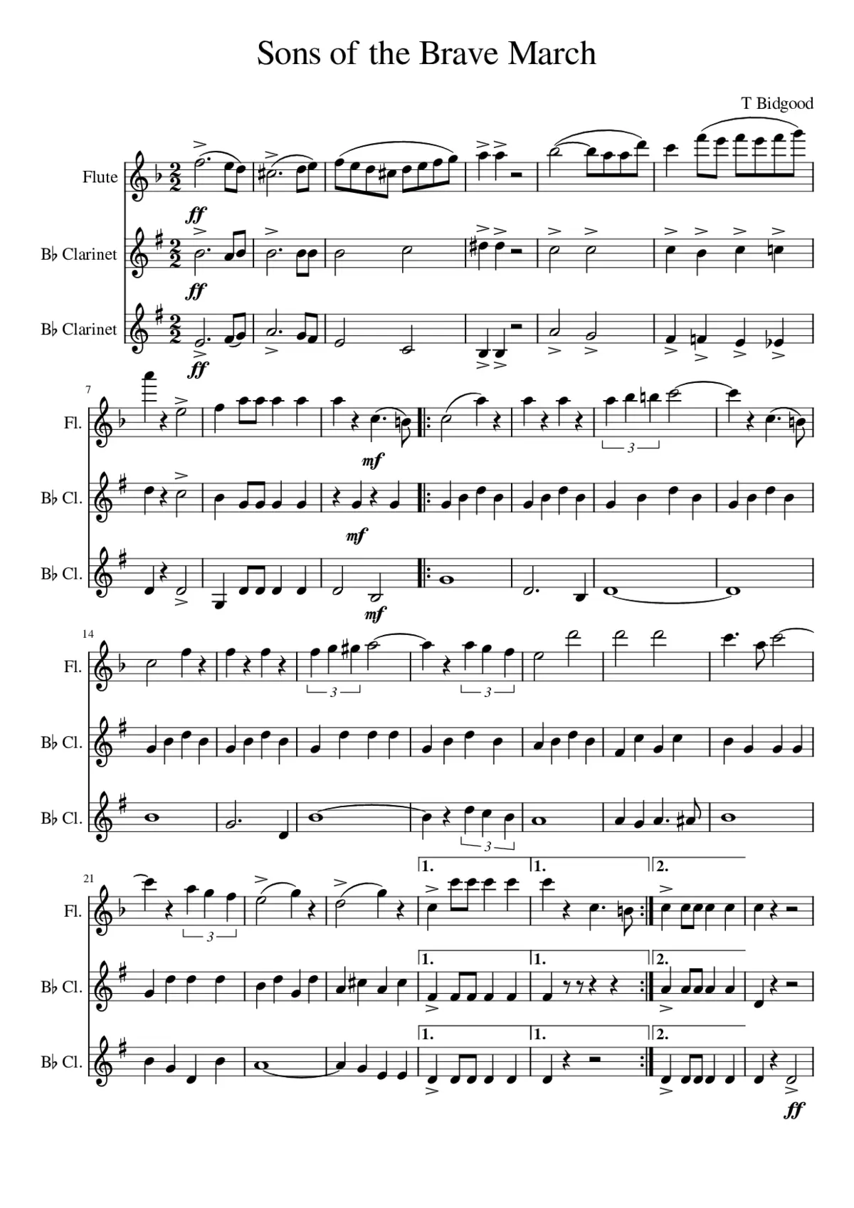 Sons of the Brave March - Page 1