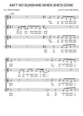 Ain't no sunshine when she's gone