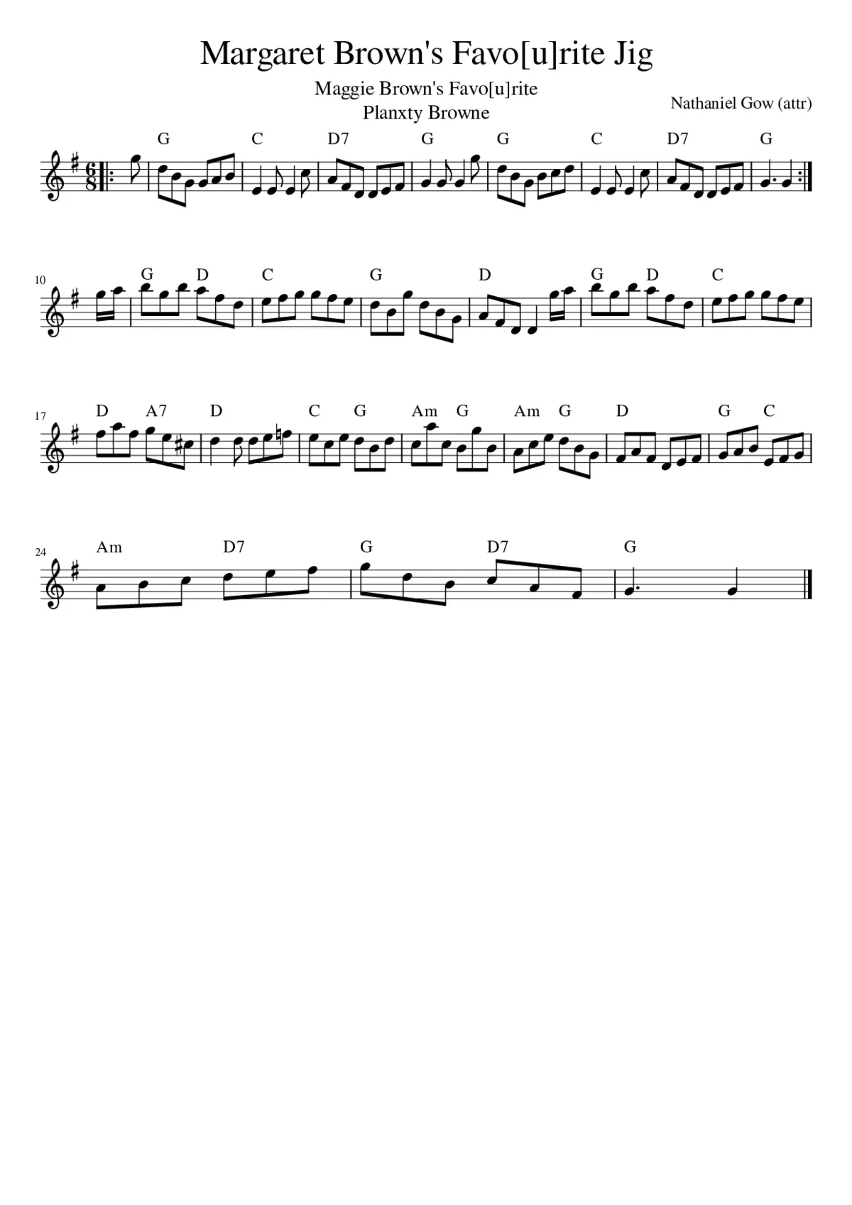 Margaret Brown's Favo[u]rite Jig - Page 1
