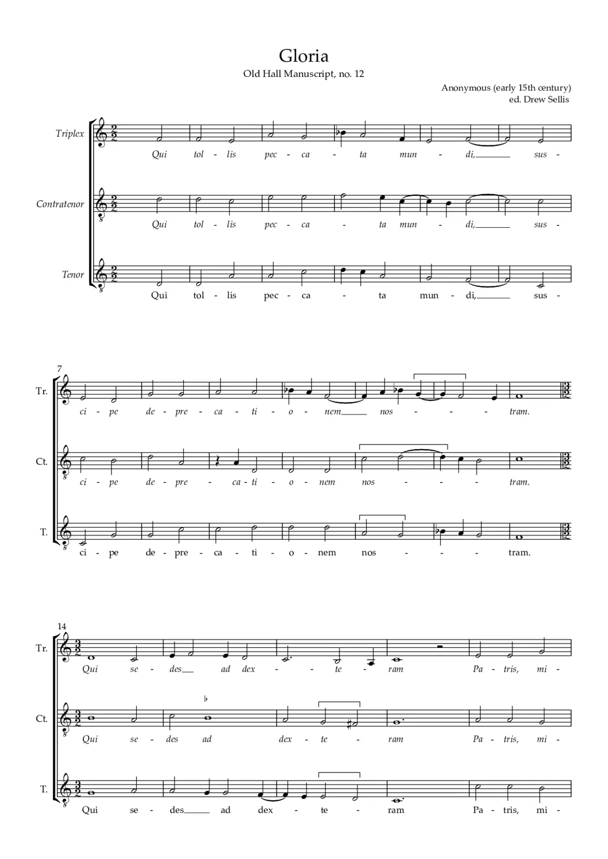 Gloria, Old Hall 11 - Page 1