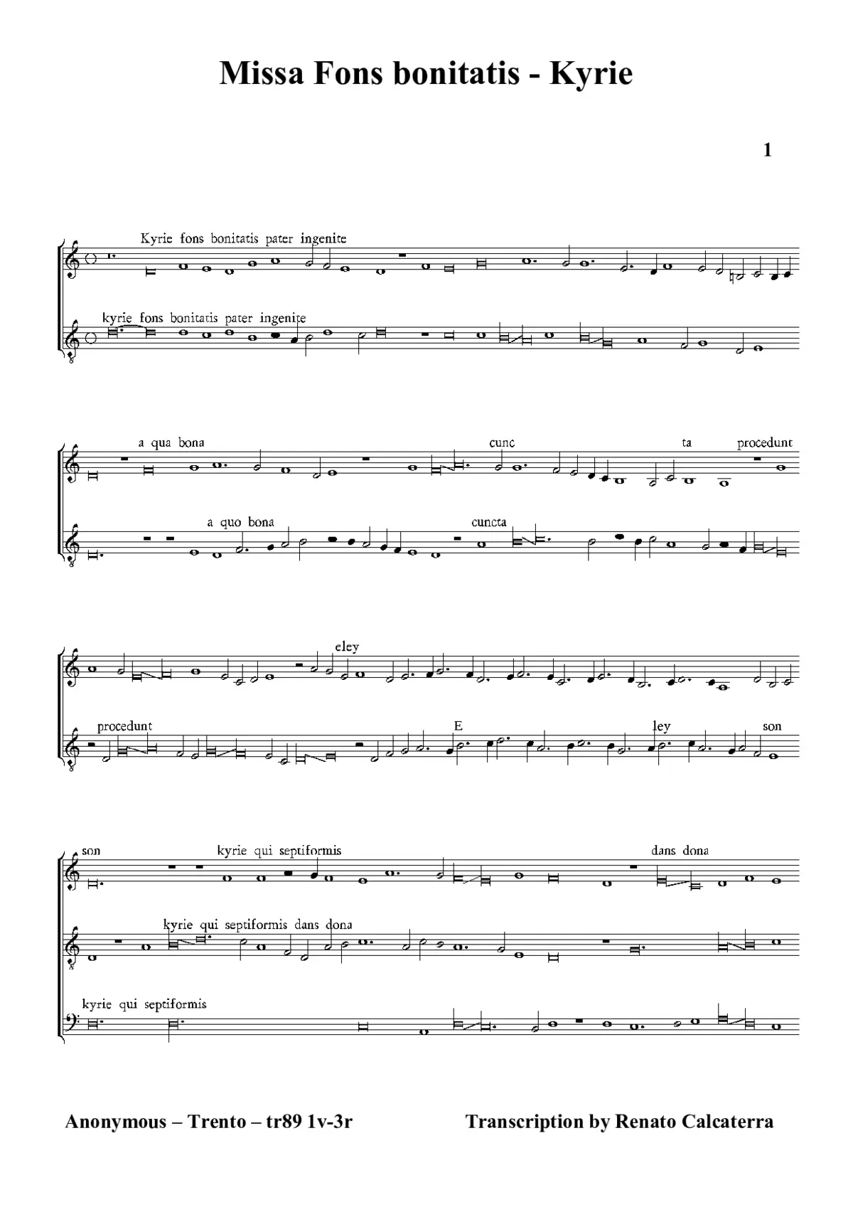 Missa Fons bonitatis - Page 1