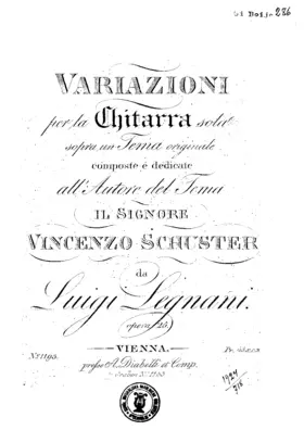 Variazioni per la chitarra sola sopra un tema originale