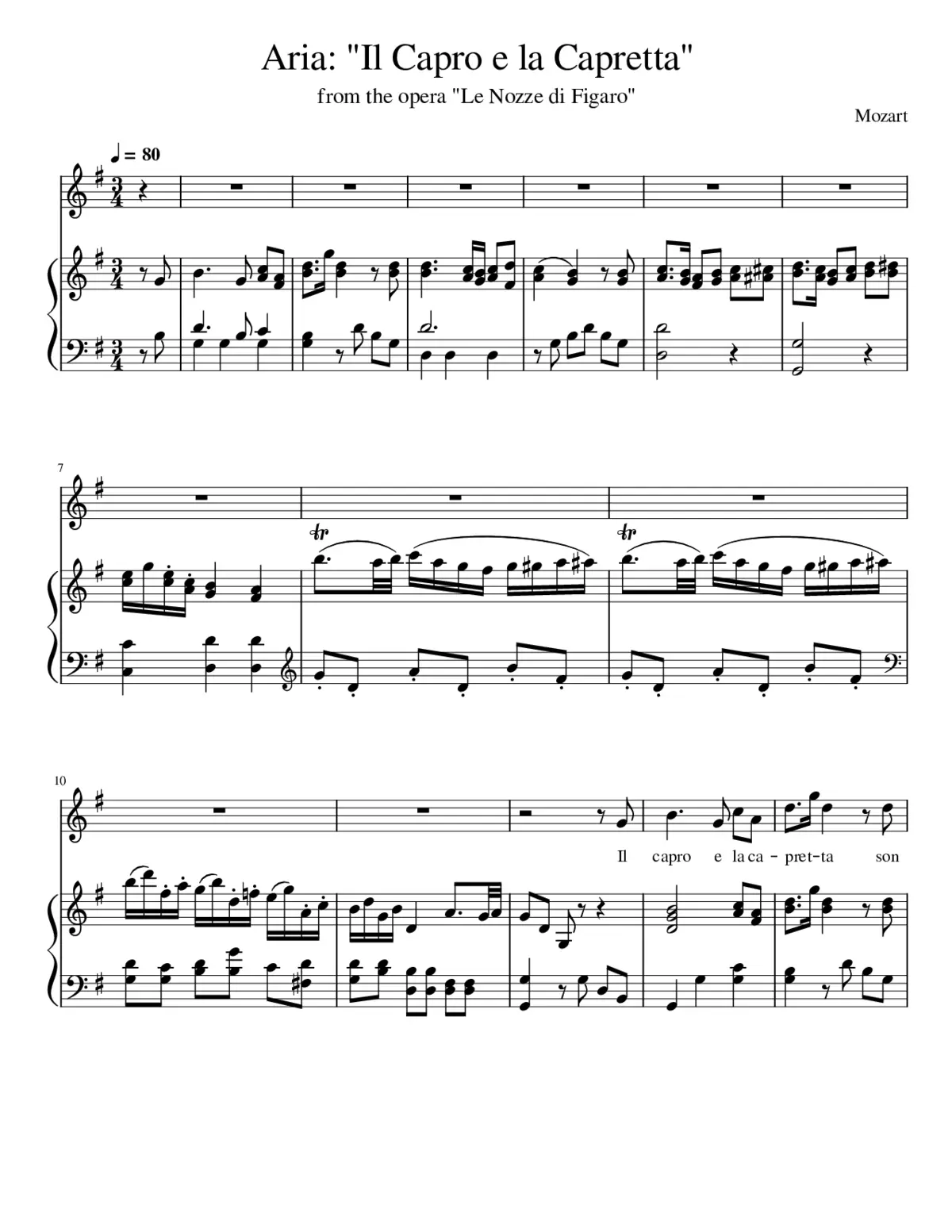 Capriccio in C major K.395 - Page 1