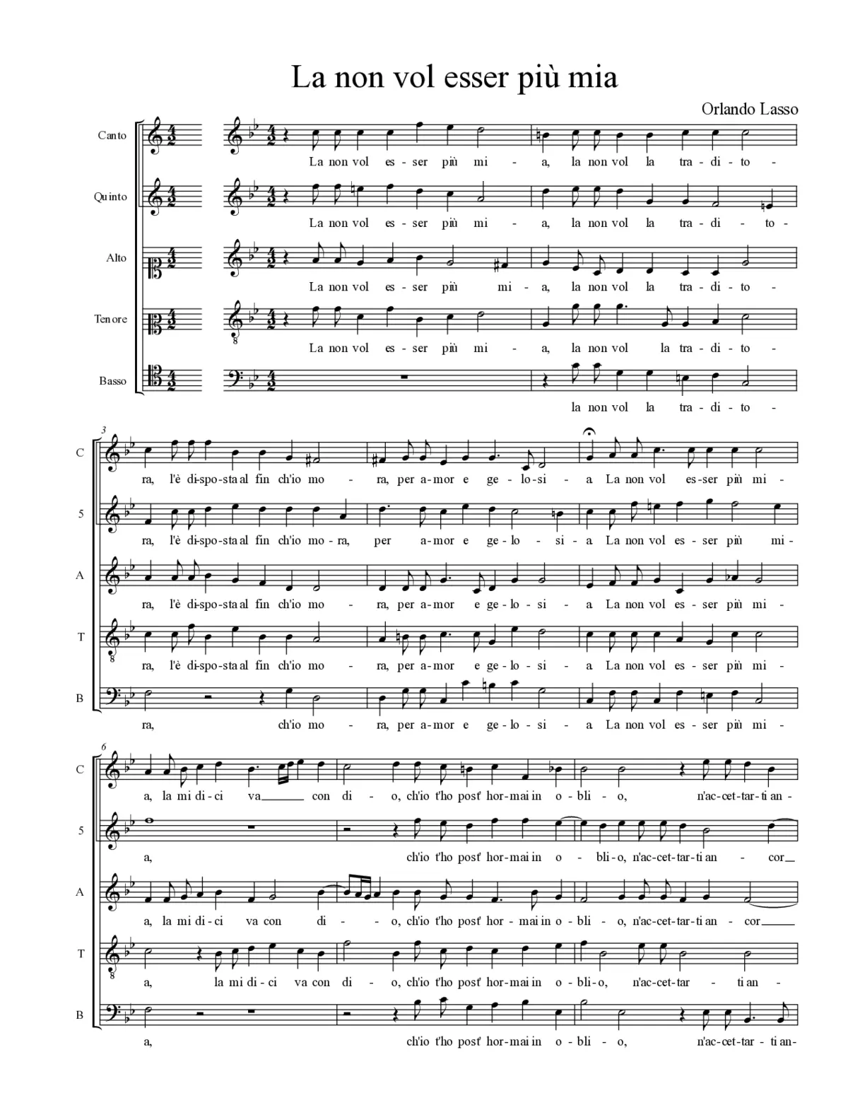 La non vol esser più mia - Page 1
