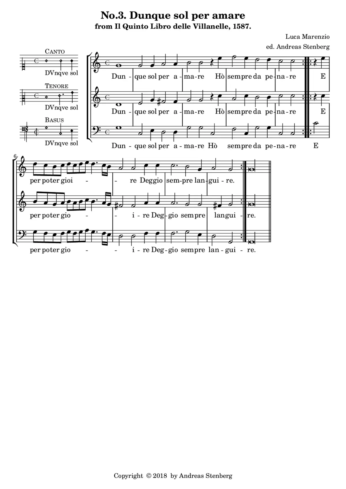 Dunque sol per amare - Page 1