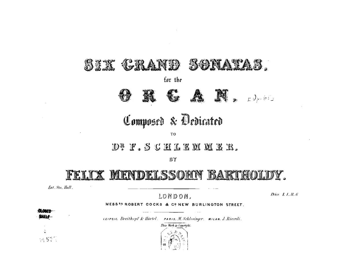 6 Sonatas for Organ - Page 1