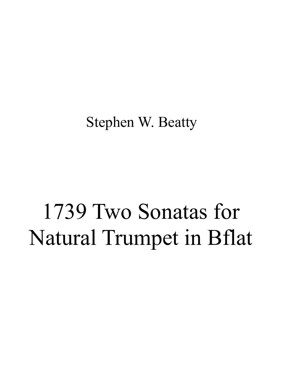 Two Sonatas for Natural Trumpet in Bflat - Page 1
