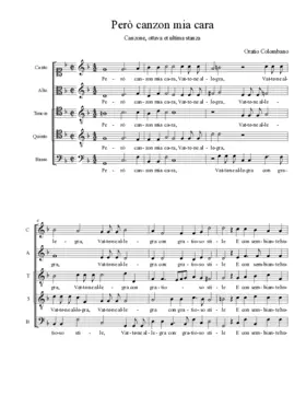 Però canzon mia cara